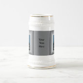 Silver Frame Ihrer Foto Stein-Tasse Bierglas (Mittel)