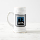Silver Frame Ihrer Foto Stein-Tasse Bierglas (Links)