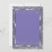 Silver Frame Sequins Balloons Violet Retirement Einladung (Rückseite)
