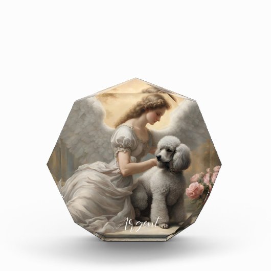 Silver French Poodle Forever Memorial Fotoblock (Vorderseite)