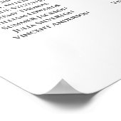 Silver Frills 10 Table Wedding Seating Chart White Poster (Ecke)