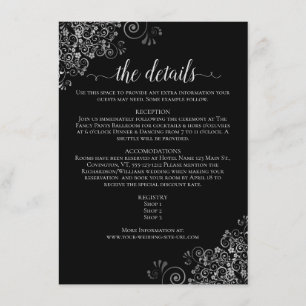 Silver Frills Details zu Schwarzen Hochzeiten Begleitkarte