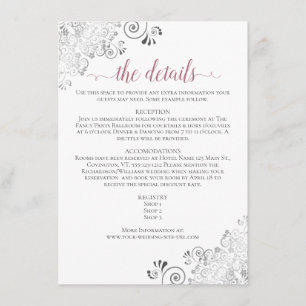 Silver Frills Dusty Rose zu Details zum White Wedd Begleitkarte