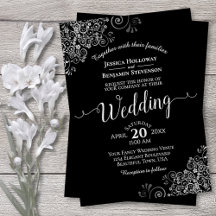 Silver Frills Elegant Black Wedding