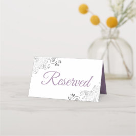 Silver Frills Lavender & White Wedding vorbehalten Platzkarte