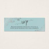 Silver Frills Mint Aquamarine Wedding RSVP Online (Vorderseite)