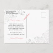 Silver Frills mit Foto Pink Wedding Save the Date Ankündigungspostkarte (Rückseite)