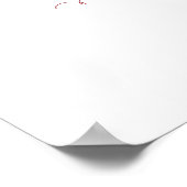 Silver Frills Red Text Unplugged Wedding Zeremonie Poster (Ecke)
