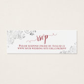 Silver Frills Red & White Wedding RSVP Online Card (Vorderseite)
