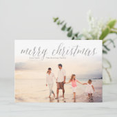Silver Frohe Weihnachten Glitzer Look Foto (Stehend Vorderseite)