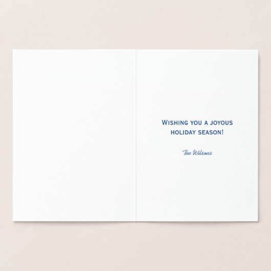 Silver Frohe Weihnachten glücklich Neujahr Schneef Folienkarte (Innenseite)