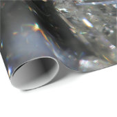 Silver Frohe Weihnachts Text Shiny Diamonds Black Geschenkpapier (Rolleneckpunkt)