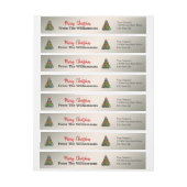 Silver Frohe Weihnachtsbaumen Rücksendeadresse (Bogen)