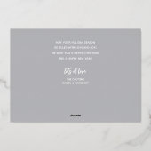 Silver Frohe Weihnachtsschrift Folien Feiertagskarte (Rückseite)