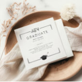 Silver Fun Facts Graduation Party Serviette