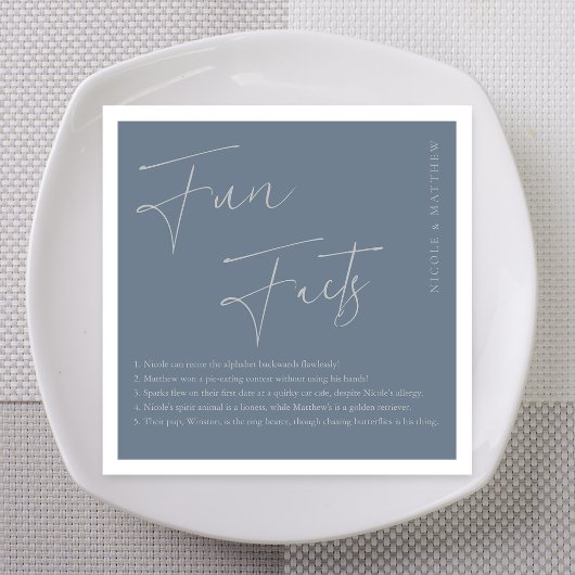 Silver Fun Fakten Personalisiert Hochzeiten Napkin Serviette