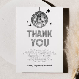 Silver Funkelnd Disco Ball Hochzeitstag Dankeskarte