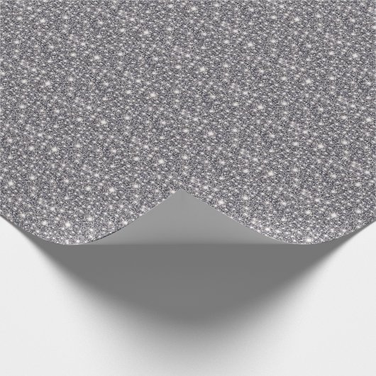 Silver Funkelnd Glittery Vibrany Geschenkpapier (Ecke)