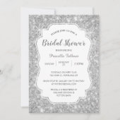 Silver Funkelnd Glitzer Brautparty Einladung (Vorderseite)