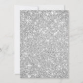 Silver Funkelnd Glitzer Brautparty Einladung (Rückseite)