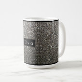 Silver Funkelnd Glitzer mit Personalisiertem Namen Kaffeetasse (VorderseiteRechts)