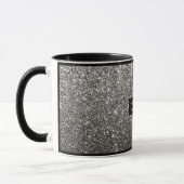 Silver Funkelnd Glitzer mit Personalisiertem Namen Tasse (Links)