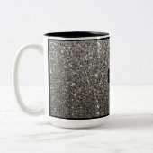Silver Funkelnd Glitzer mit Personalisiertem Namen Zweifarbige Tasse (Links)
