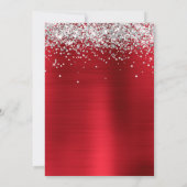 Silver Funkelnd Glitzer Red Ombre Foil Save The Date (Rückseite)