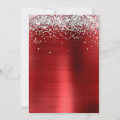 Silver Funkelnd Glitzer Ruby Red Ombre Foil Save The Date (Rückseite)
