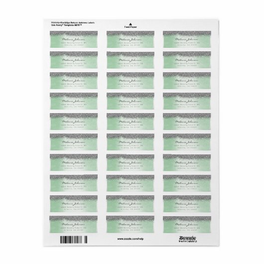 Silver Funkelnd Glitzer Silver Mint Green Metallic (Vorne)