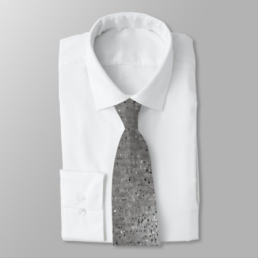 Silver Funkelnd Glitzer Wedding Neck Tie Krawatte (Gebunden)