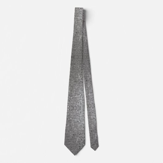 Silver Funkelnd Glitzer Wedding Neck Tie Krawatte (Vorderseite)