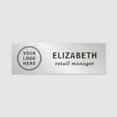 Silver für elegante Business-Logos Namensschild (Vorderseite)