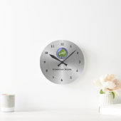Silver für Firmenlogo Runde Wanduhr (Zuhause)