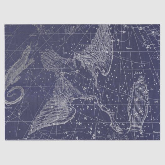 Silver Galaxy Star Map Series Design 5 Seidenpapier (Vorderseite)