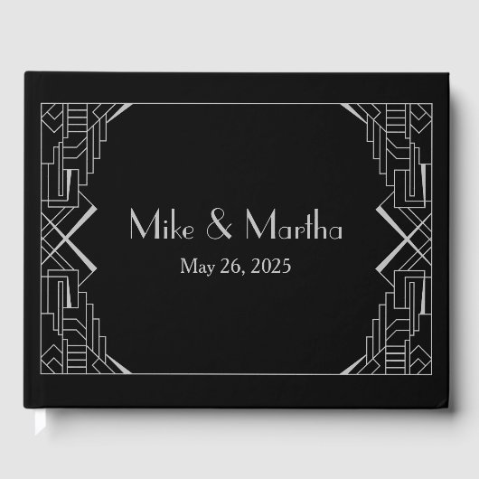 Silver Gatsby Guest Book Gästebuch (Vorderseite)