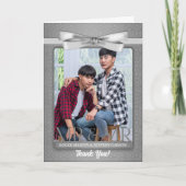 Silver Gay von zwei Grooms Blank Wedding Dankeskarte (Vorderseite)