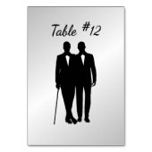 Silver Gay Wedding Grooms mit Namen und Datum Tischnummer (Rückseite)