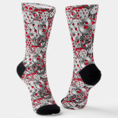 Silver Gears auf Red Steampunk Engineering Gearhea Socken (Gewinkelt)