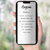 Silver Geburtstag Programm Dinner Menü Karte