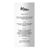 Silver Geburtstag Programm Dinner Menü Karte (Hinten)