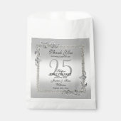Silver Gem & Glitzer 25. Hochzeitstag Geschenktütchen (Vorderseite)