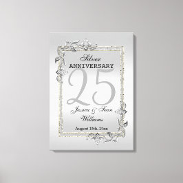 Silver Gem & Glitzer 25. Hochzeitstag Leinwanddruck