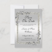 Silver Gem & Glitzer 25. Hochzeitstag Save The Date (Vorderseite)