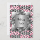 Silver Gemustert Pink Ballon All Occassion PARTY Einladung (Vorderseite)