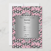 Silver Gemustert Pink Ballon All Occassion PARTY Einladung (Rückseite)