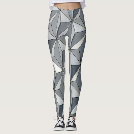 Silver Geo Design Leggings (Vorderseite)