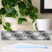 Silver Geometric Abstrakt Namensplakette