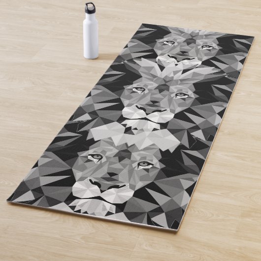 Silver Geometric Lion Yogamatte (Beispiel)