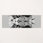 Silver Geometric Lion Yogamatte (Vorderseite (Horizontal))